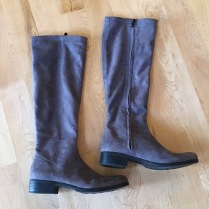 Bussola Siena Taupe Faux Suede Knee High Boots